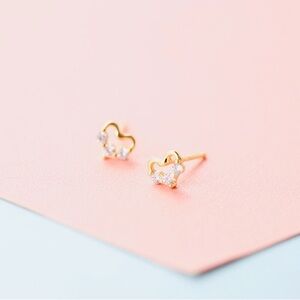 Elegant Gold and Silver Stud Earrings
